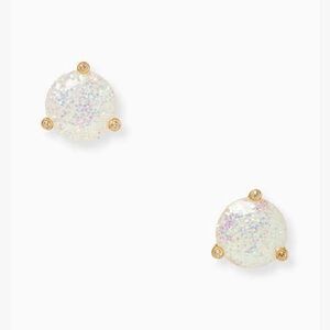 NWT Kate Spade Opal glitter Studs - Rise & Shine white sparkle Earrings large